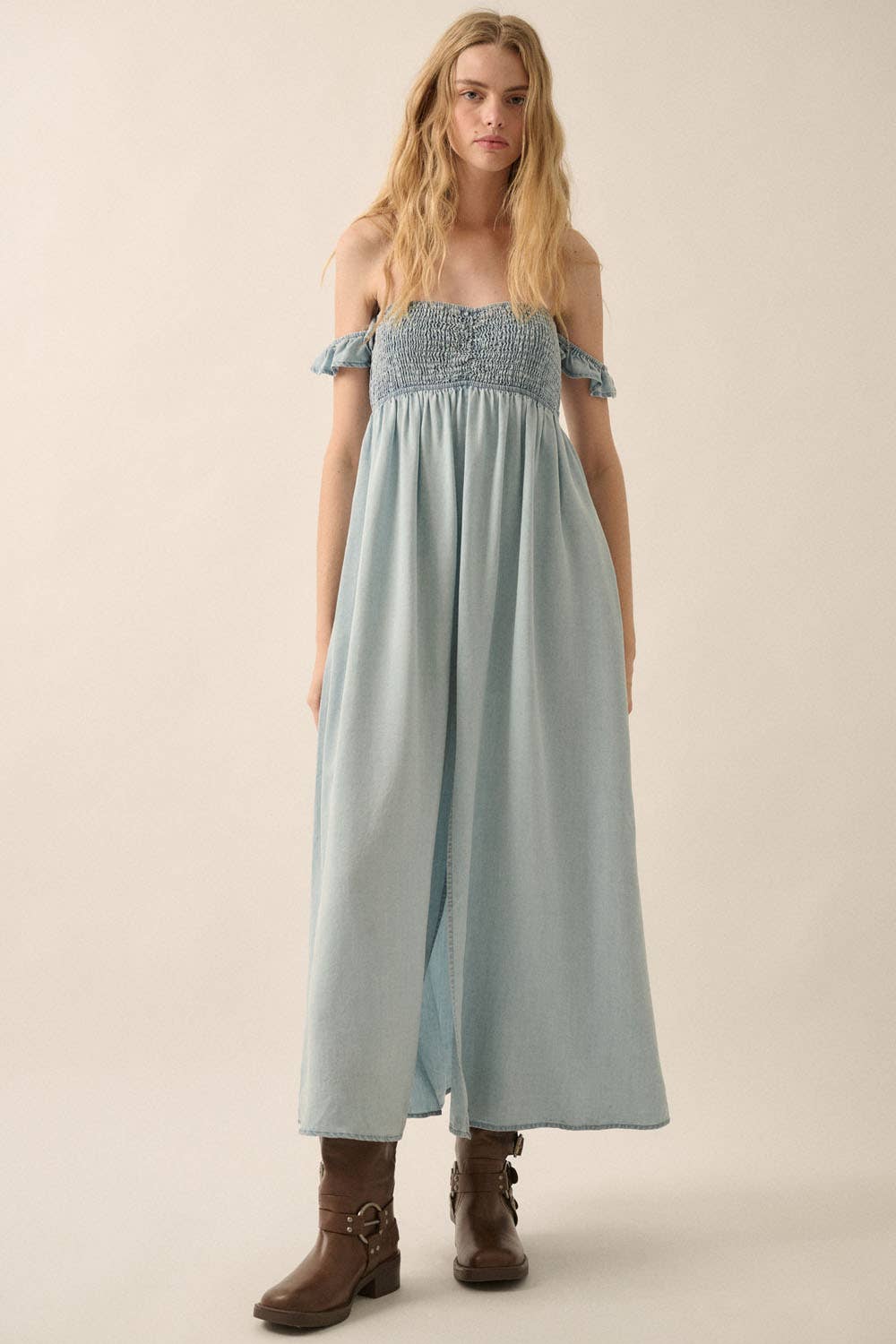 Denim Dusk Maxi Dress