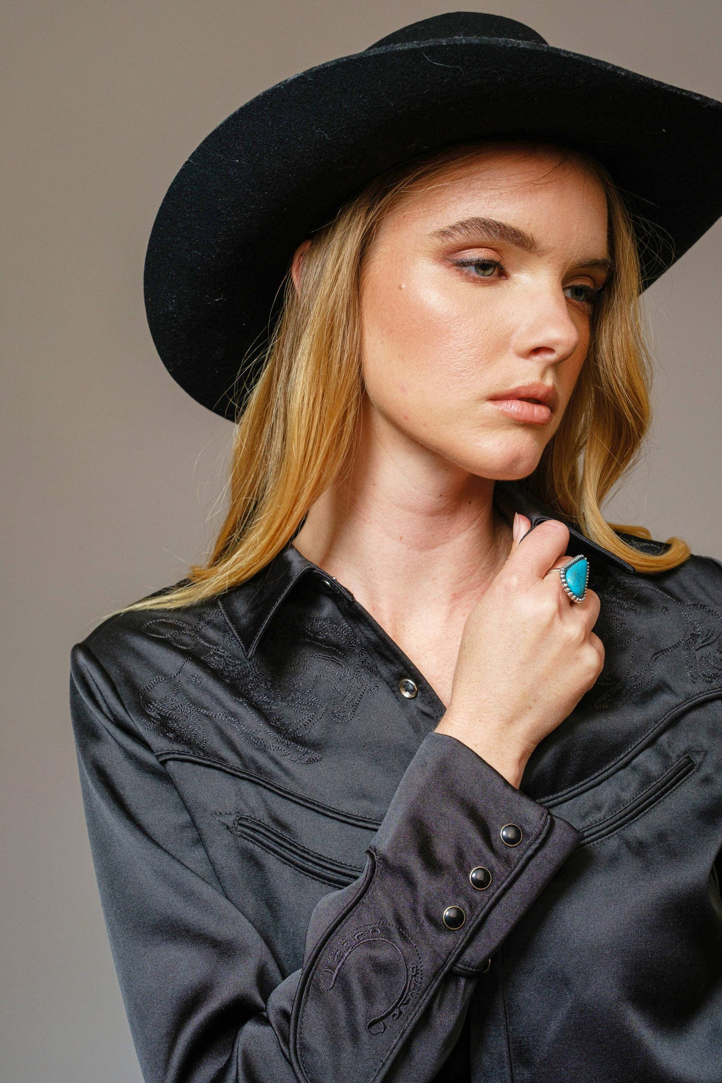Midnight Pearl Snap Shirt