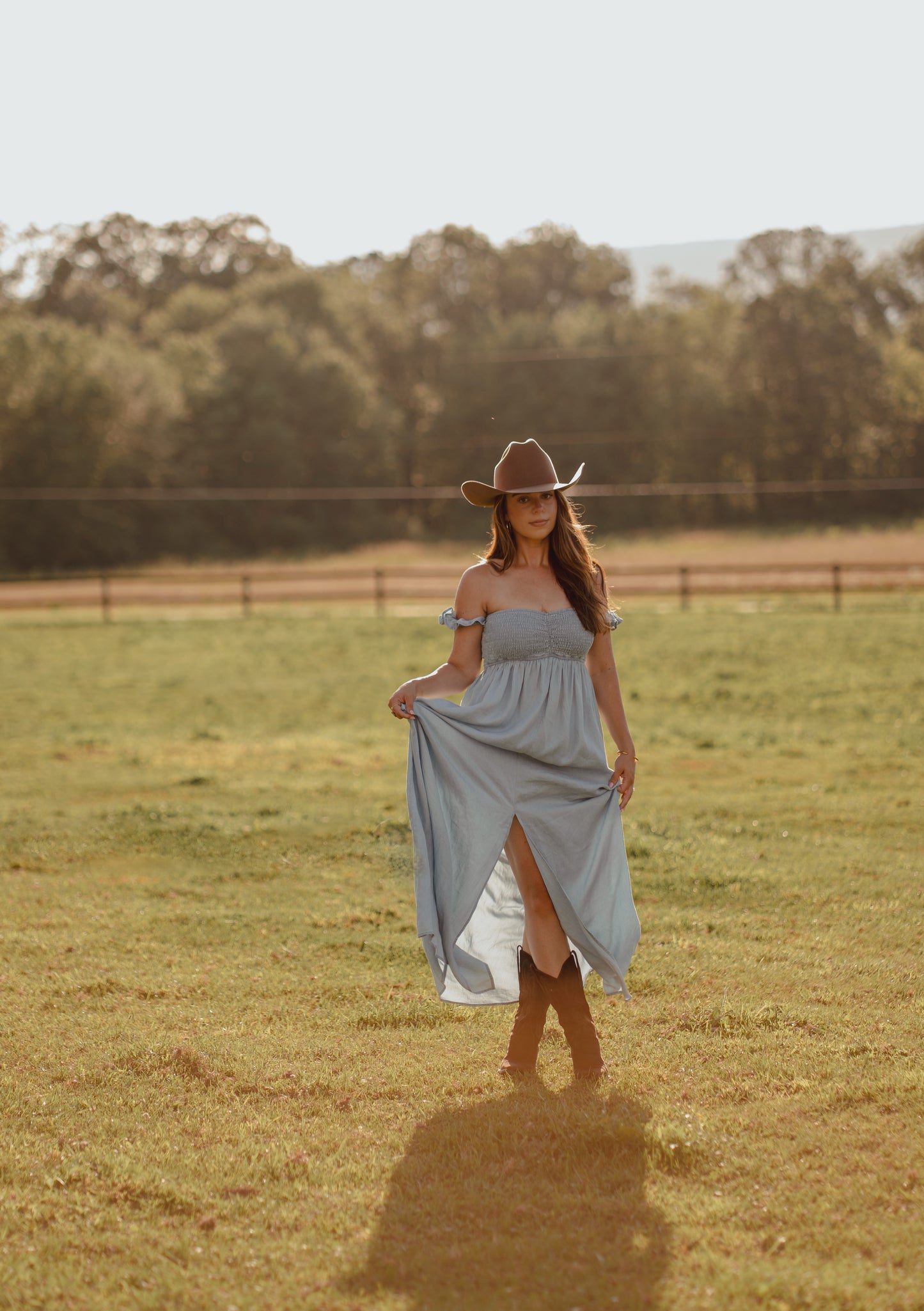Denim Dusk Maxi Dress