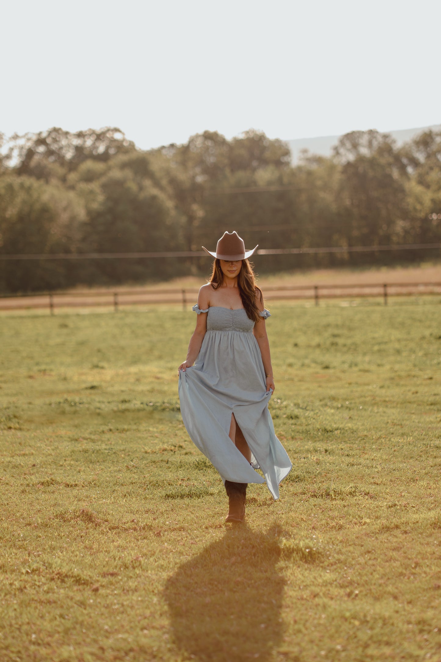 Denim Dusk Maxi Dress