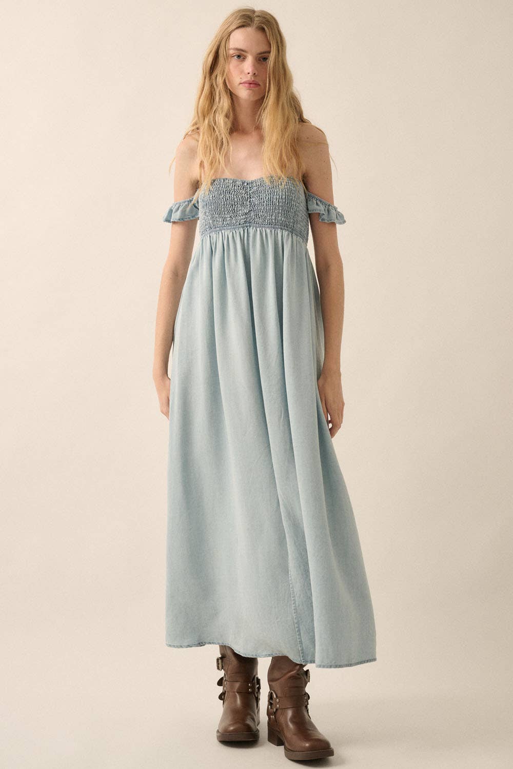 Denim Dusk Maxi Dress