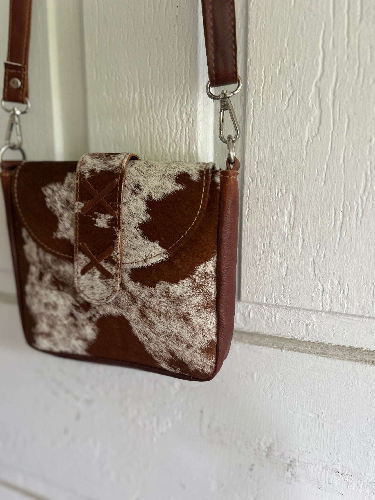 Red Roan Stitch Crossbody Bag
