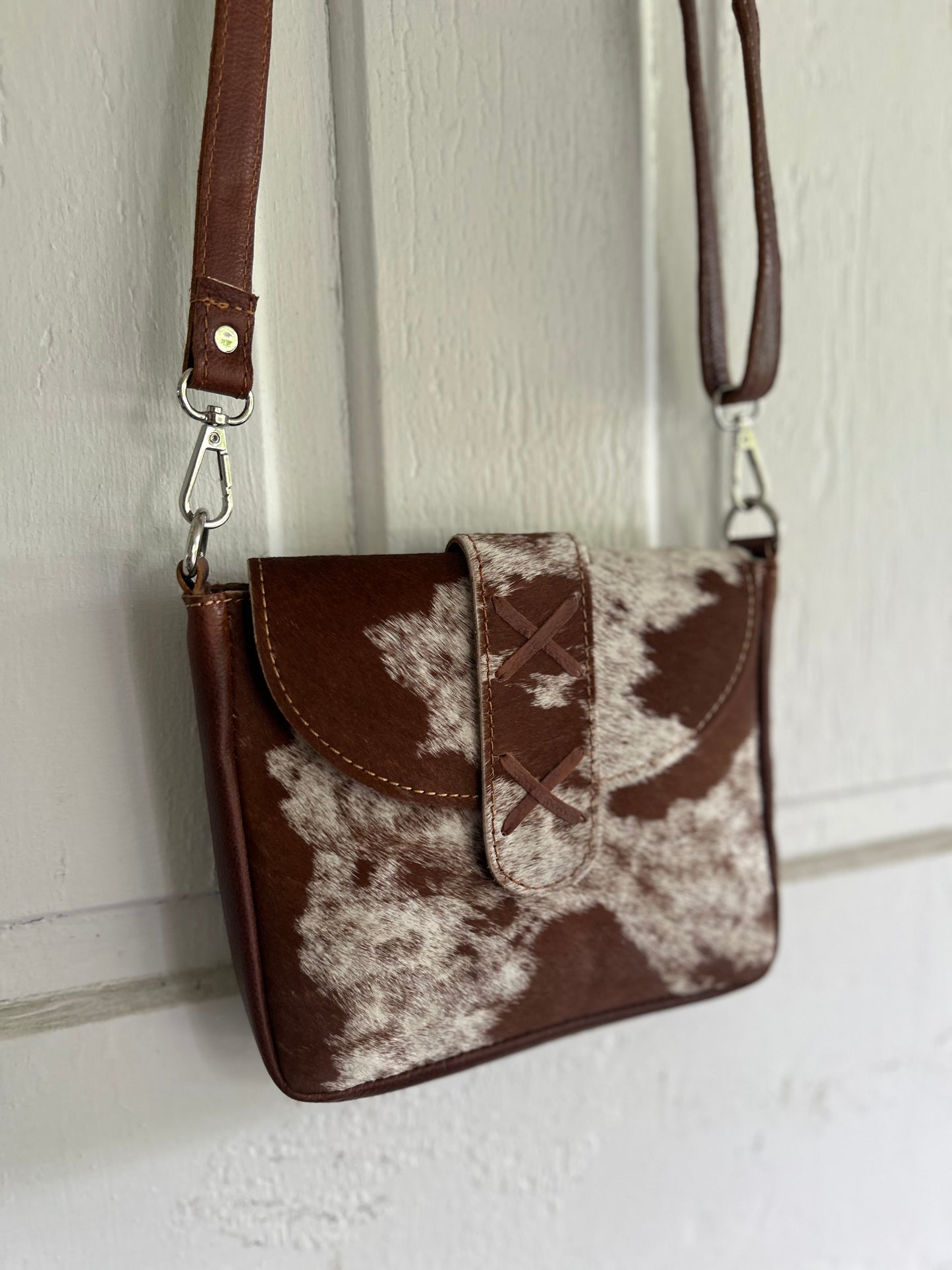 Red Roan Stitch Crossbody Bag