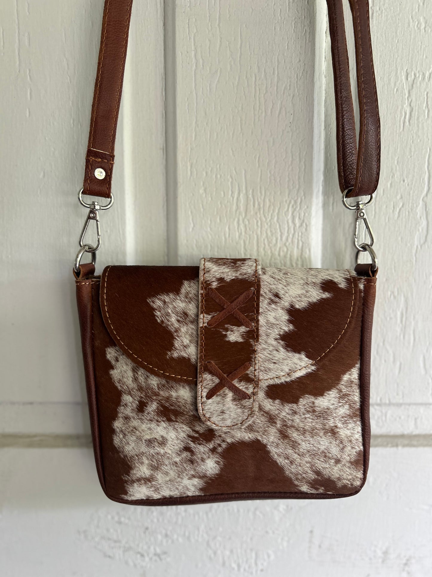 Red Roan Stitch Crossbody Bag