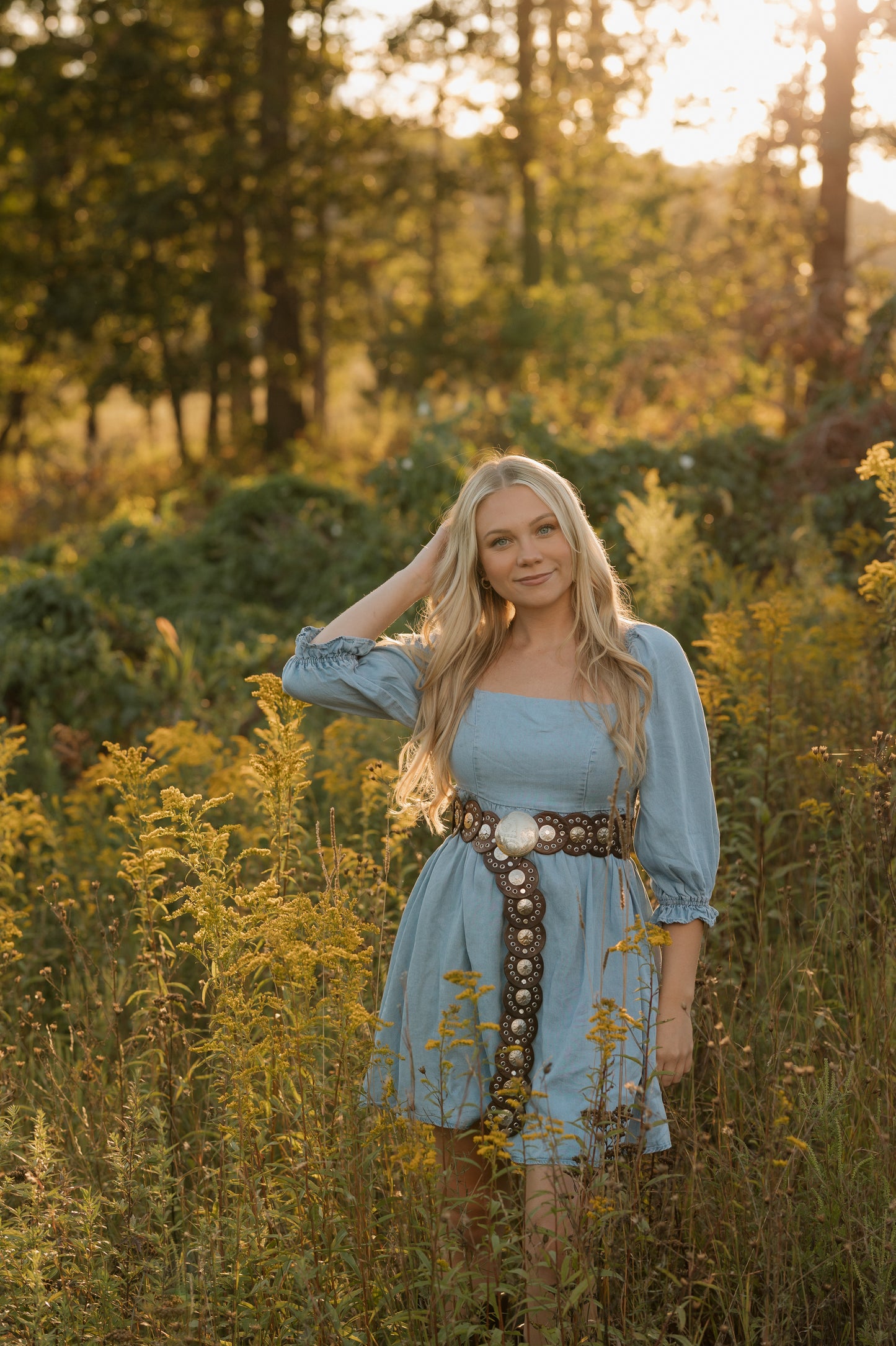 Brown Starflower Concho Belt