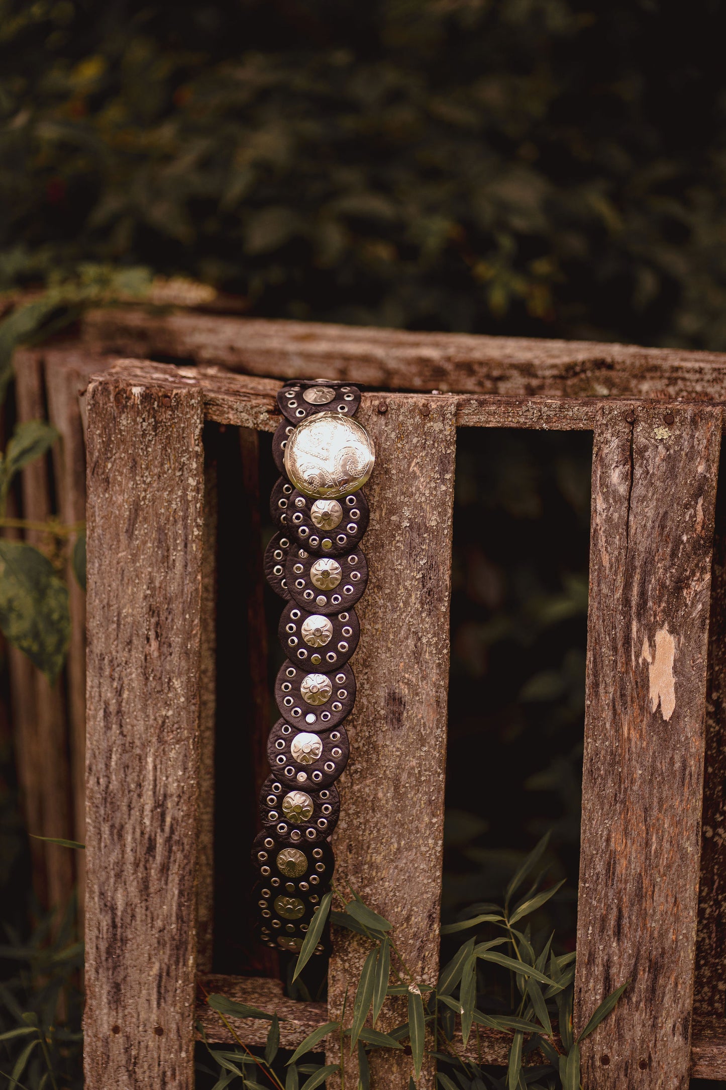 Black Starflower Concho Belt