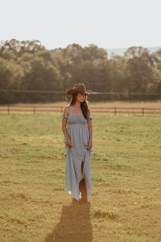 Denim Dusk Maxi Dress