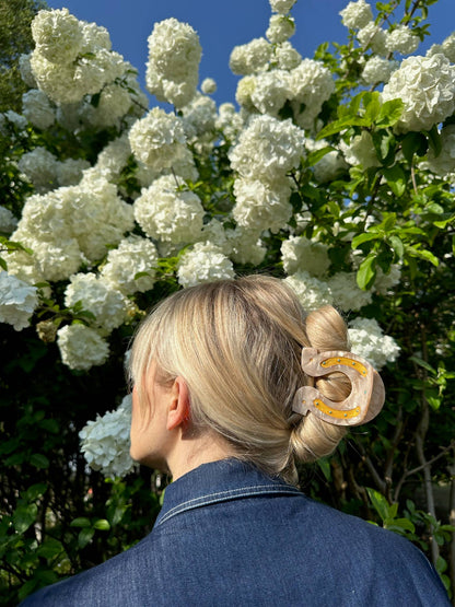 Hand-painted Lucky Horseshoe Hair Clip