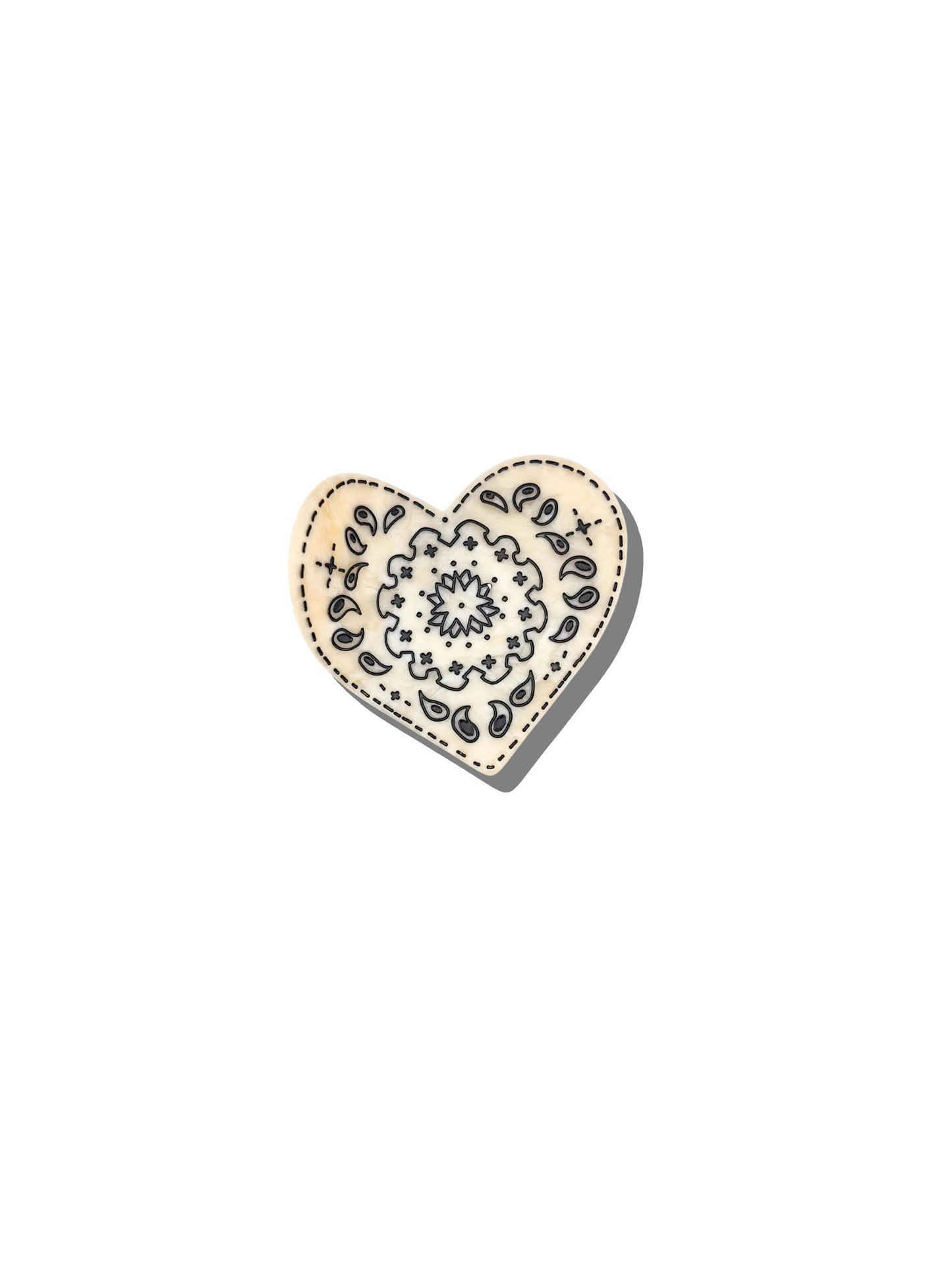 Hand-painted Paisley Heart Hair Claw Clip | Eco-Friendly